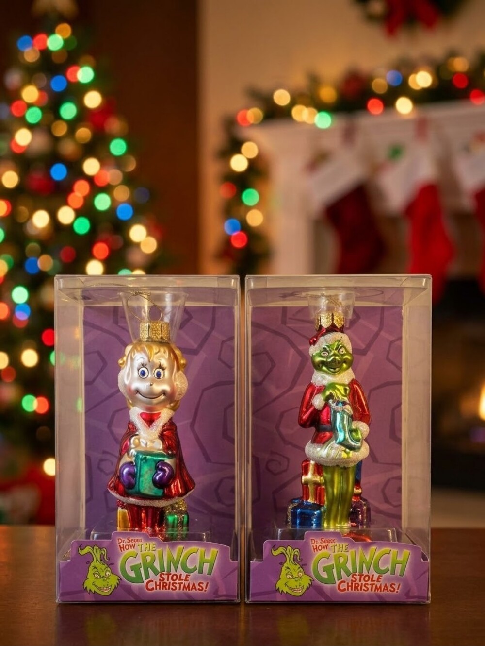 How The Grinch Stole Christmas Old World Glass Cindy Lou Who & Grinch Ornaments